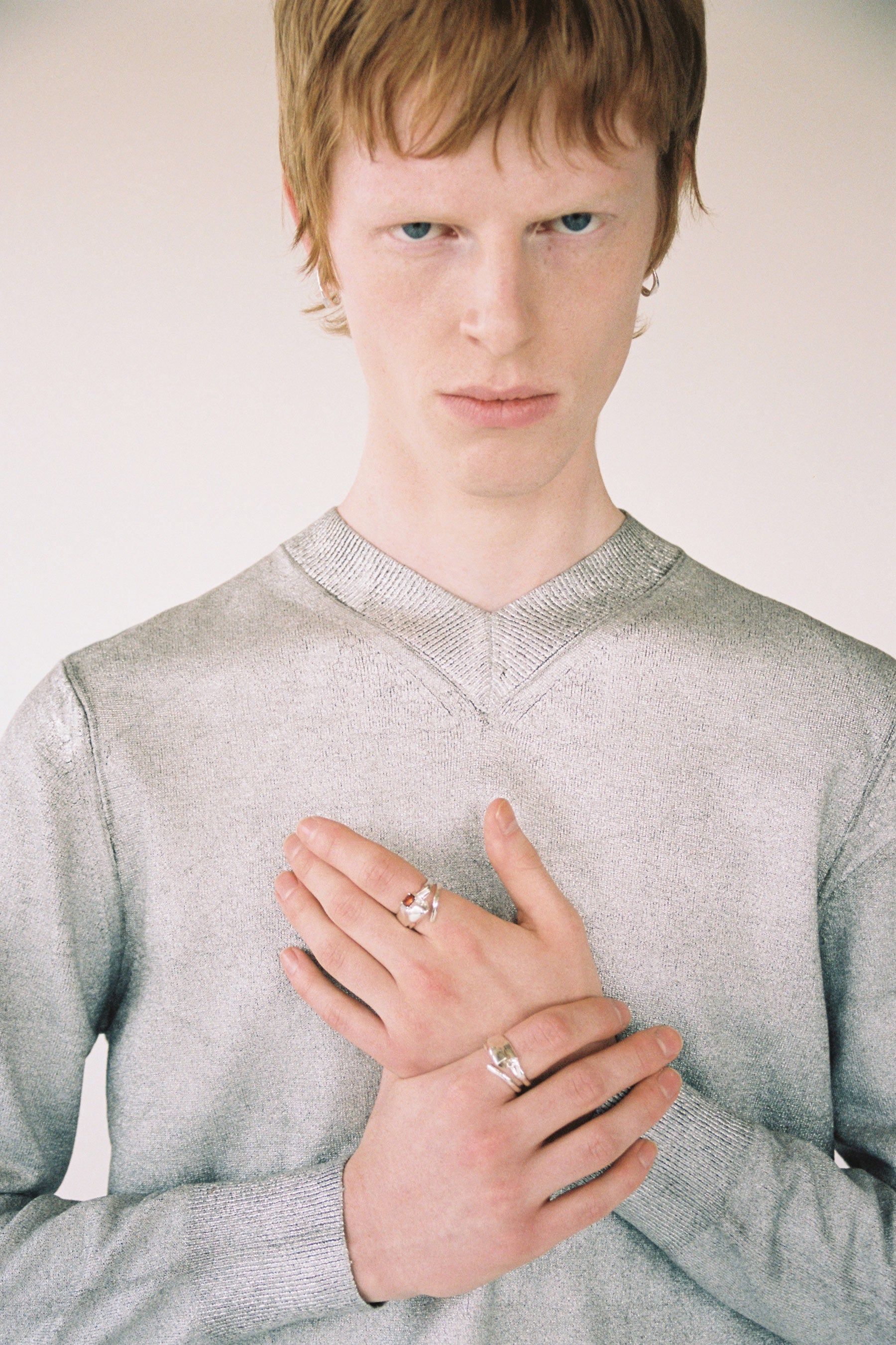Hammer-crafted Spiral Silver Shirt Ring