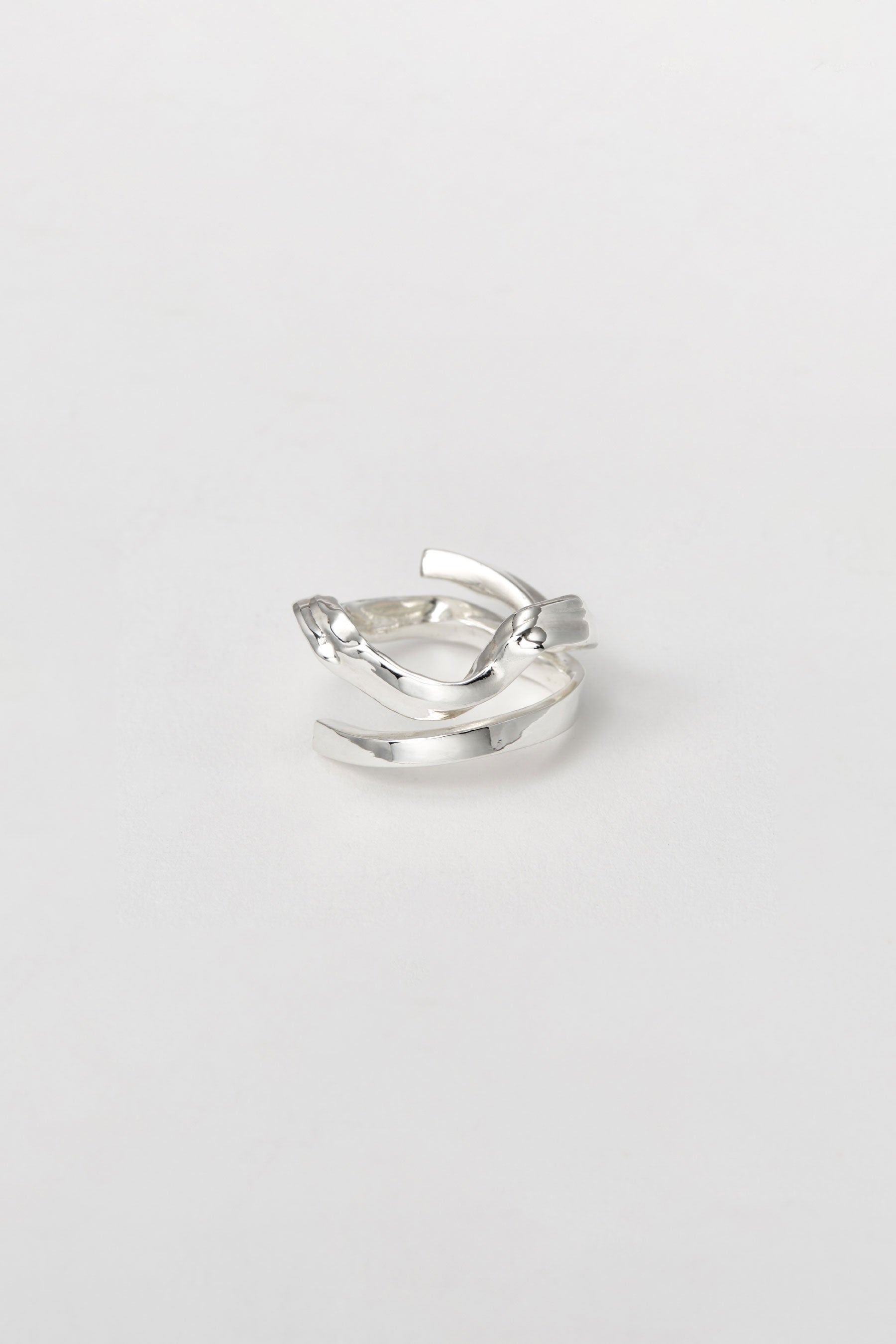 Silver Spiral Square Tube Shirt Ring 003