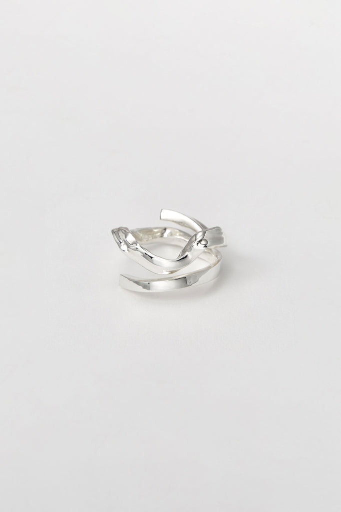 Silver Spiral Square Tube Shirt Ring 003