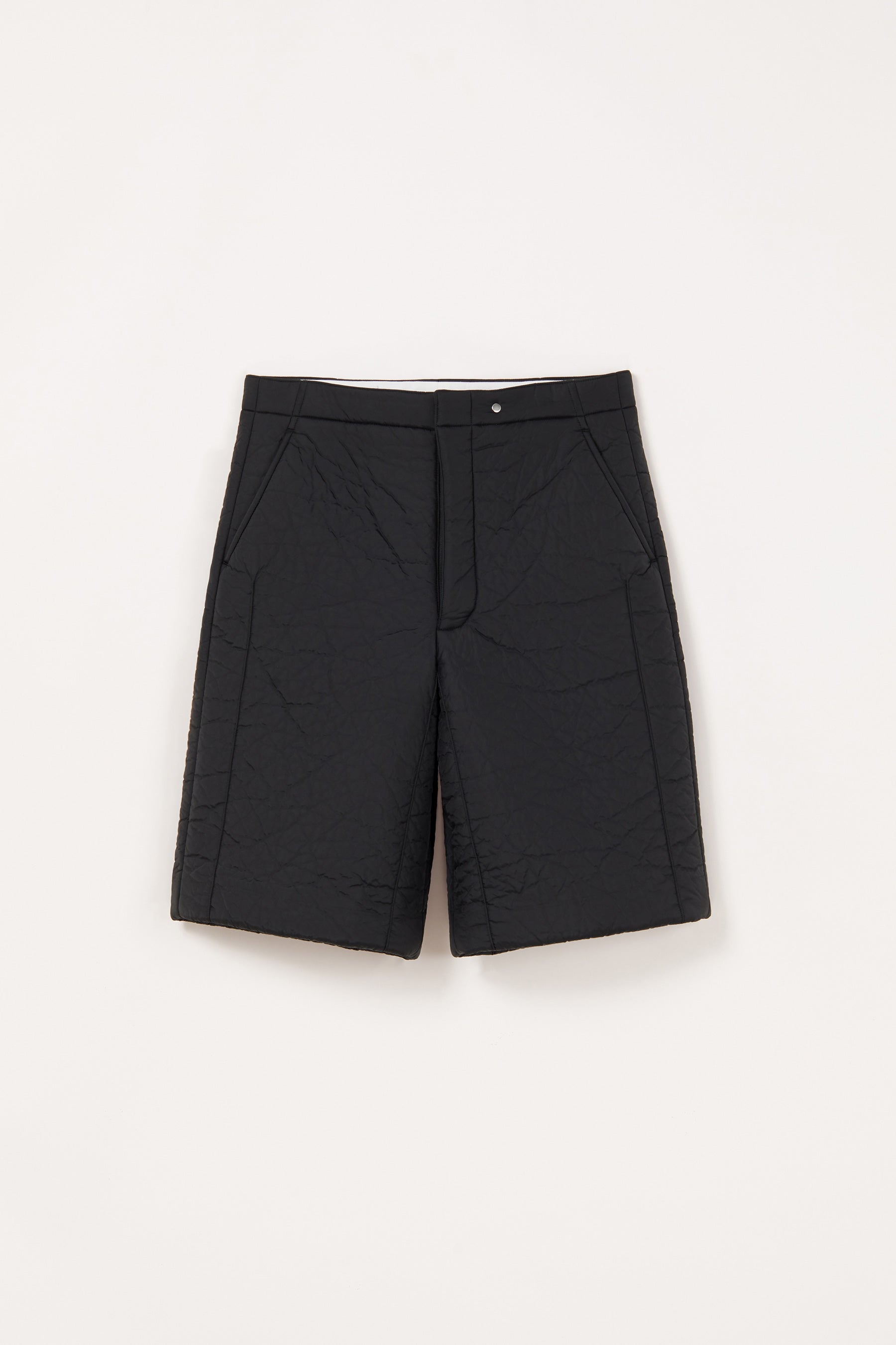 Black Nylon Polyester Padded Cuboid Shorts
