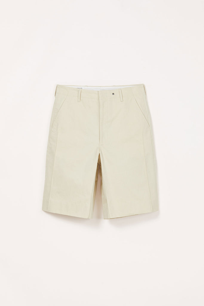 Beige Cotton Polyamide Cuboid Shorts
