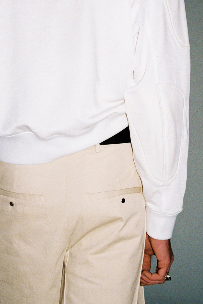 Beige Cotton Polyamide Cuboid Shorts