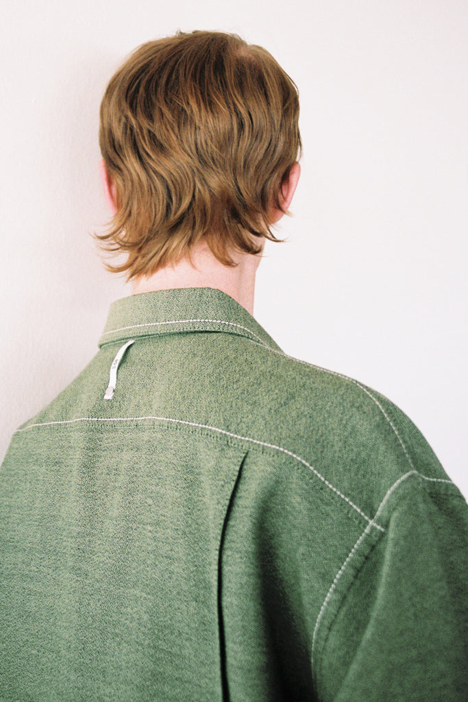 Green Woollen Cuboid Overshirt