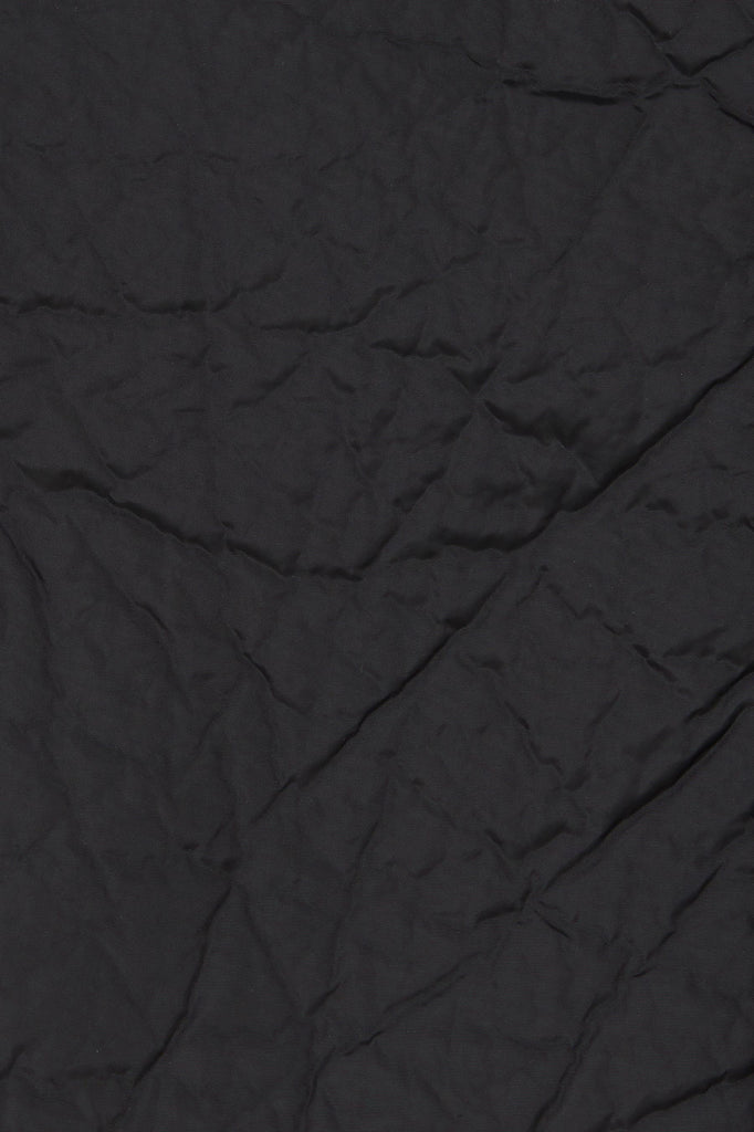 Black Nylon Polyester Padded Cuboid Overshirt (Full Lining)