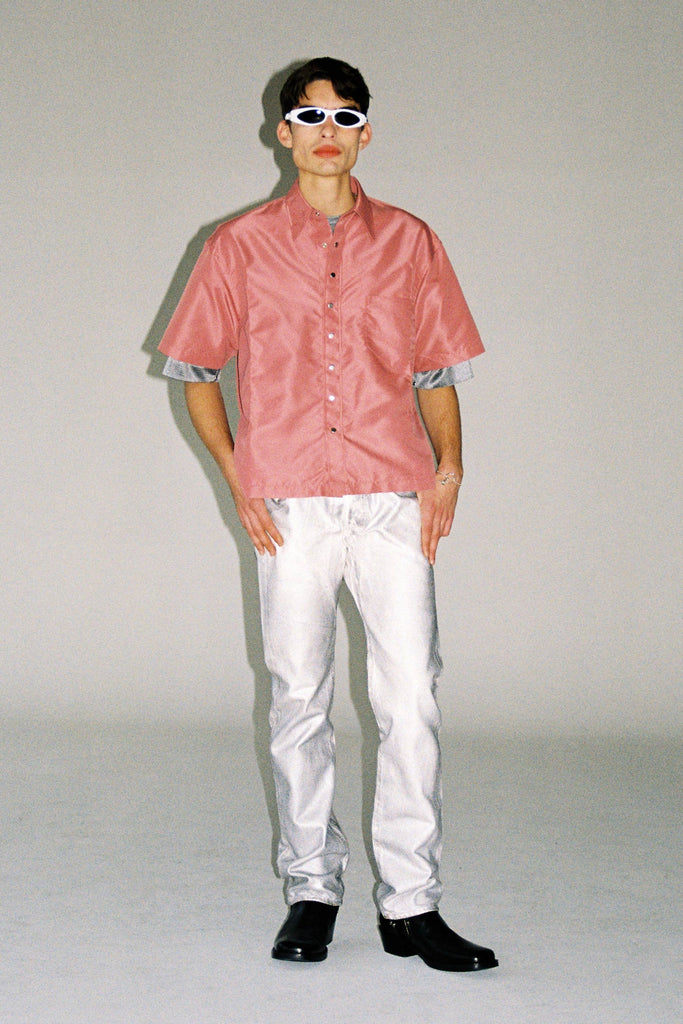 Pink Polyamide Cuboid Overshirt