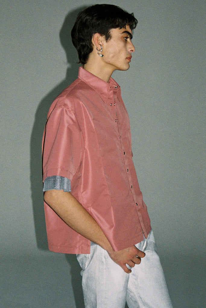 Pink Polyamide Cuboid Overshirt