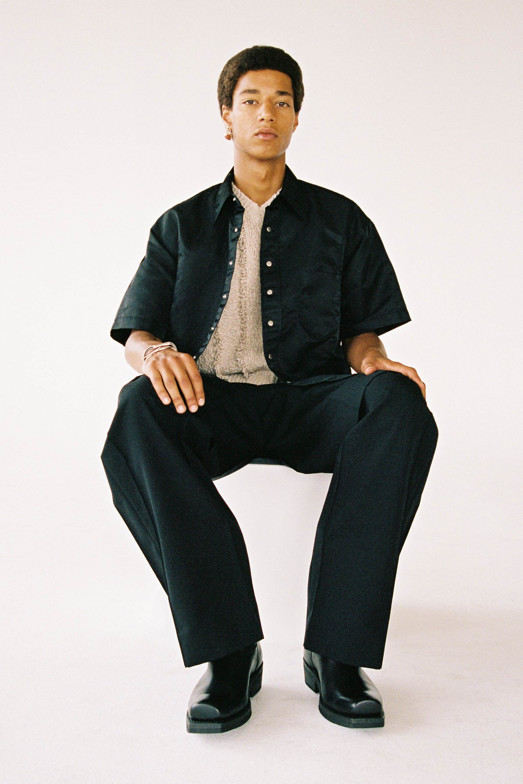 Black Polyamide Cuboid Overshirt