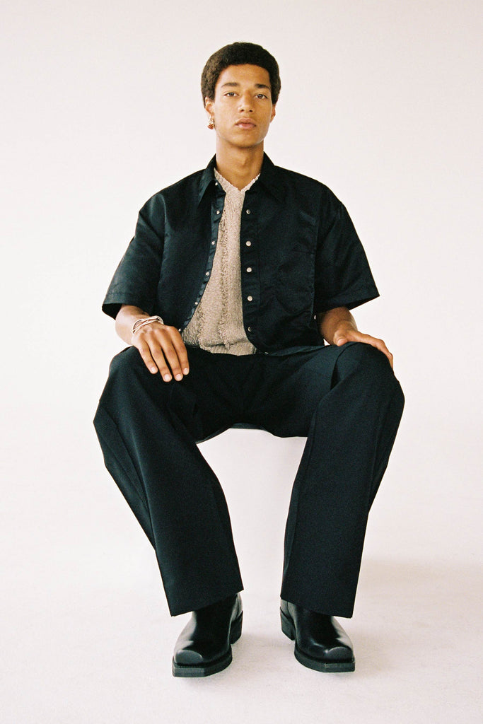 Black Polyamide Cuboid Overshirt
