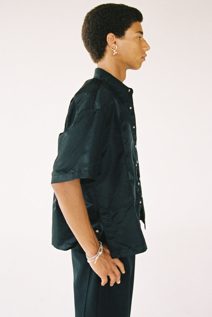 Black Polyamide Cuboid Overshirt