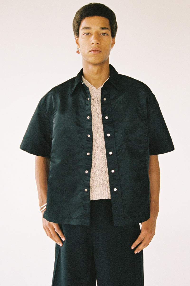 Black Polyamide Cuboid Overshirt