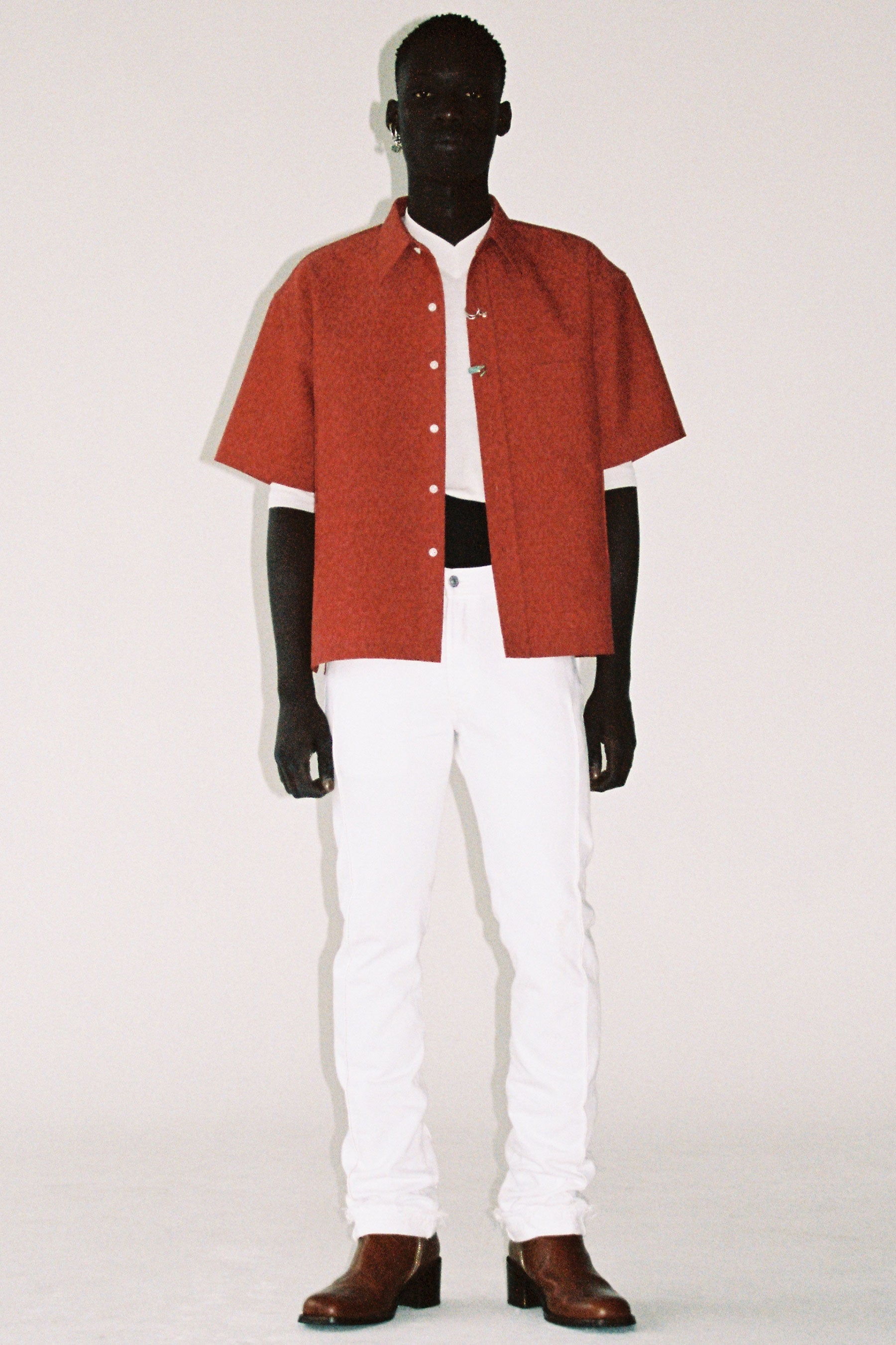 Orange Woollen Cuboid Overshirt
