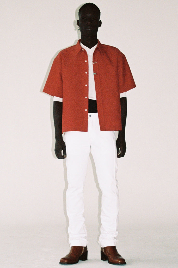 Orange Woollen Cuboid Overshirt