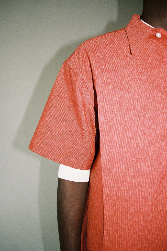Orange Woollen Cuboid Overshirt