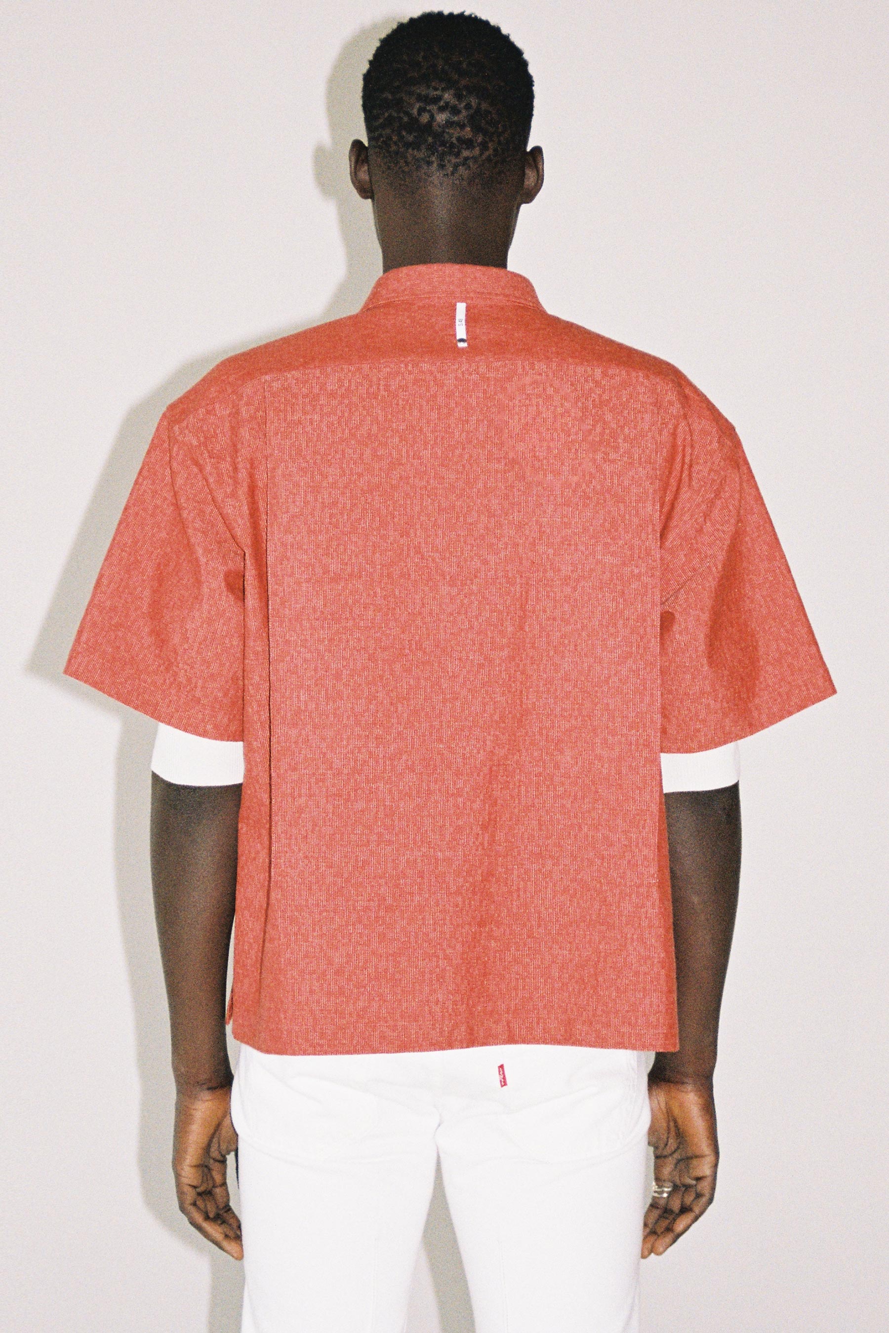 Orange Woollen Cuboid Overshirt