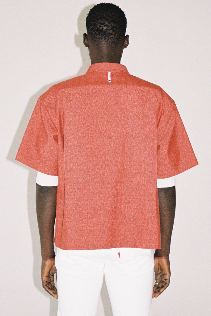 Orange Woollen Cuboid Overshirt