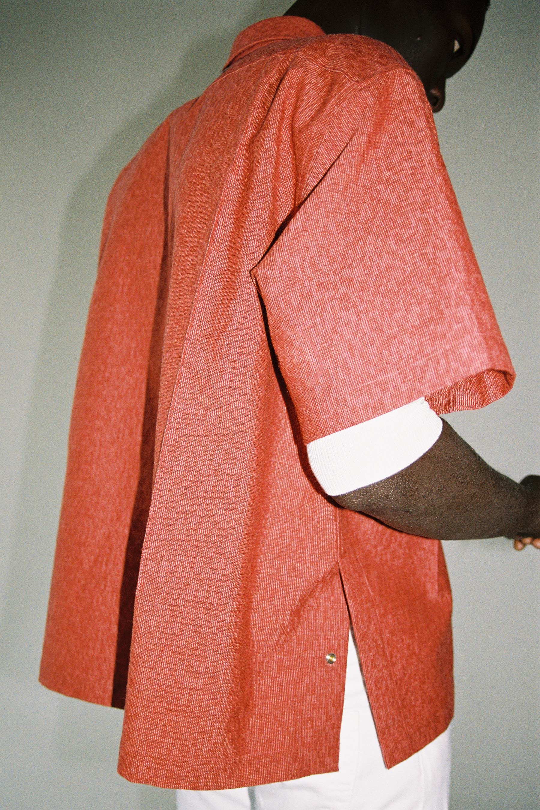 Orange Woollen Cuboid Overshirt
