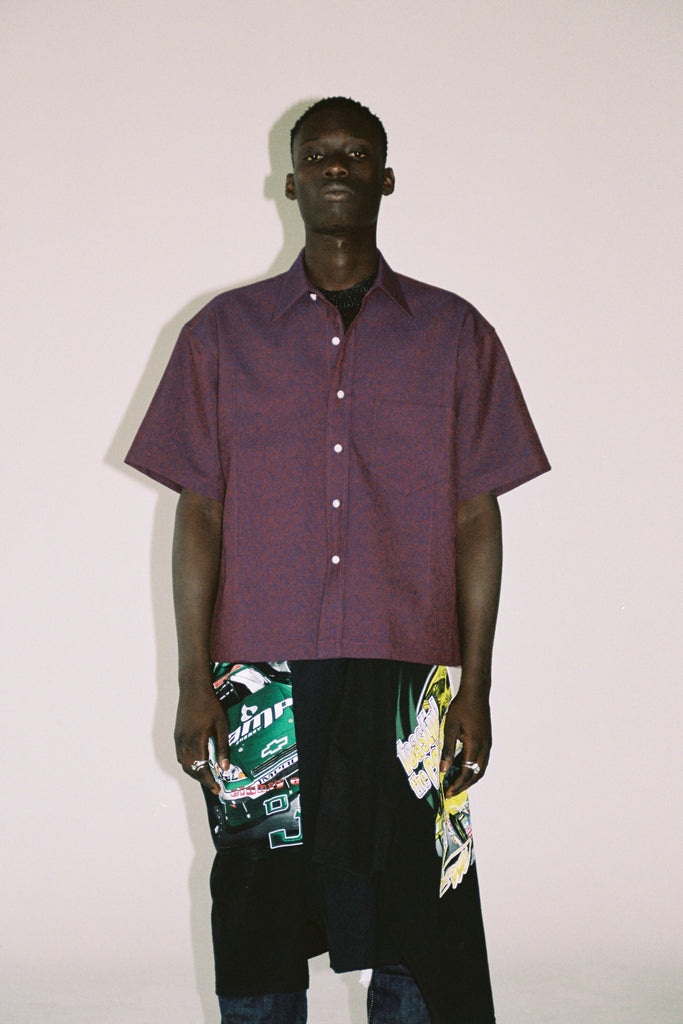 Purple Woollen Cuboid Overshirt
