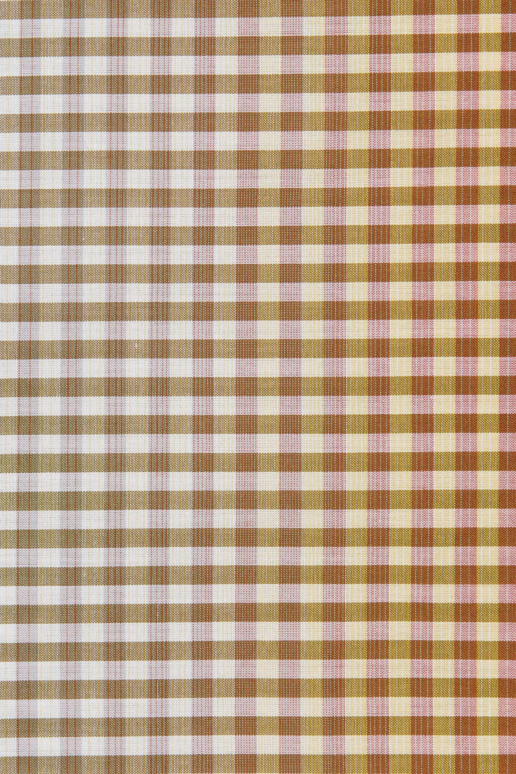 Yellow Cotton Gradient Check Weaved Square Shirt