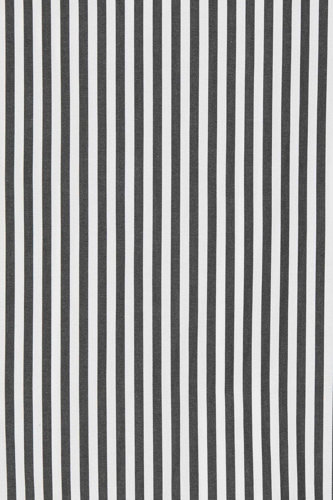 Black Stripe Cotton Square Overshirt