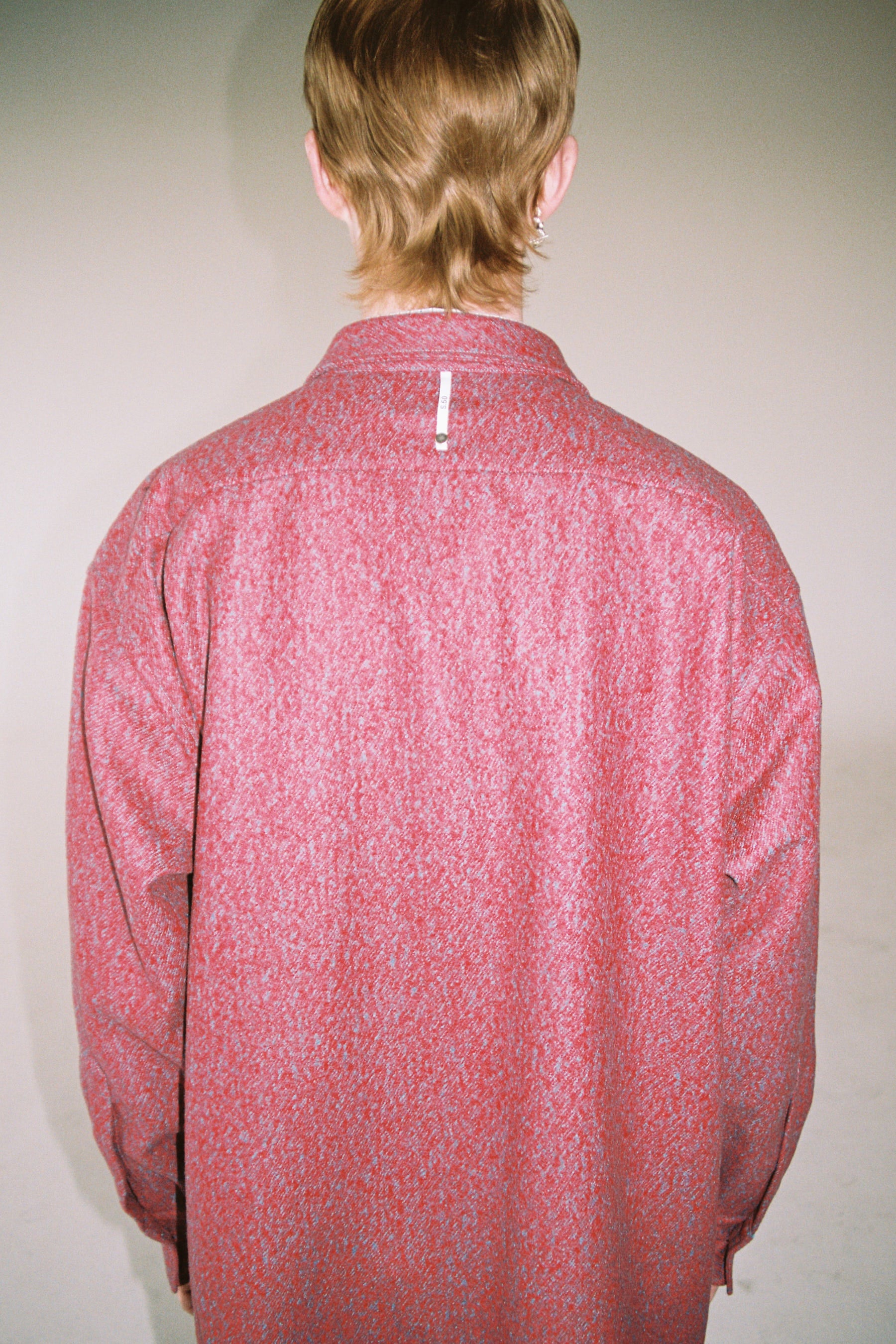 Red Woollen Square Overshirt