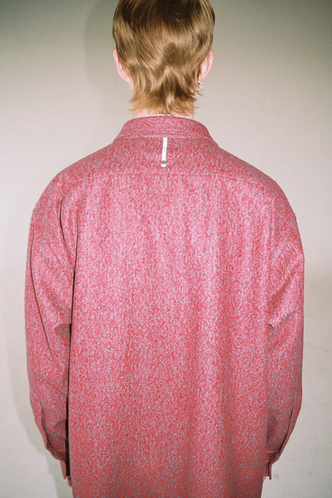 Red Woollen Square Overshirt