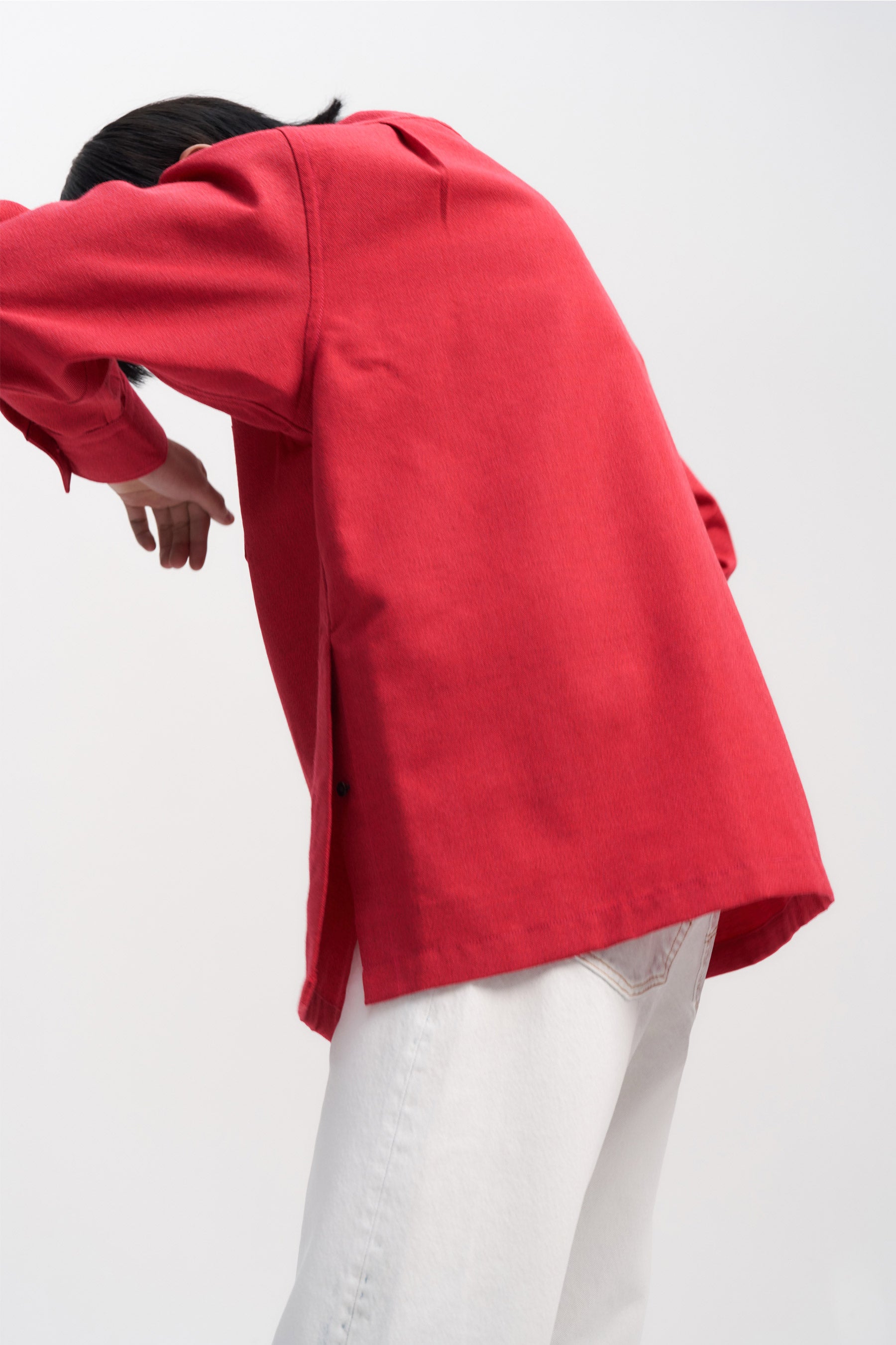 Red Woollen Square Overshirt