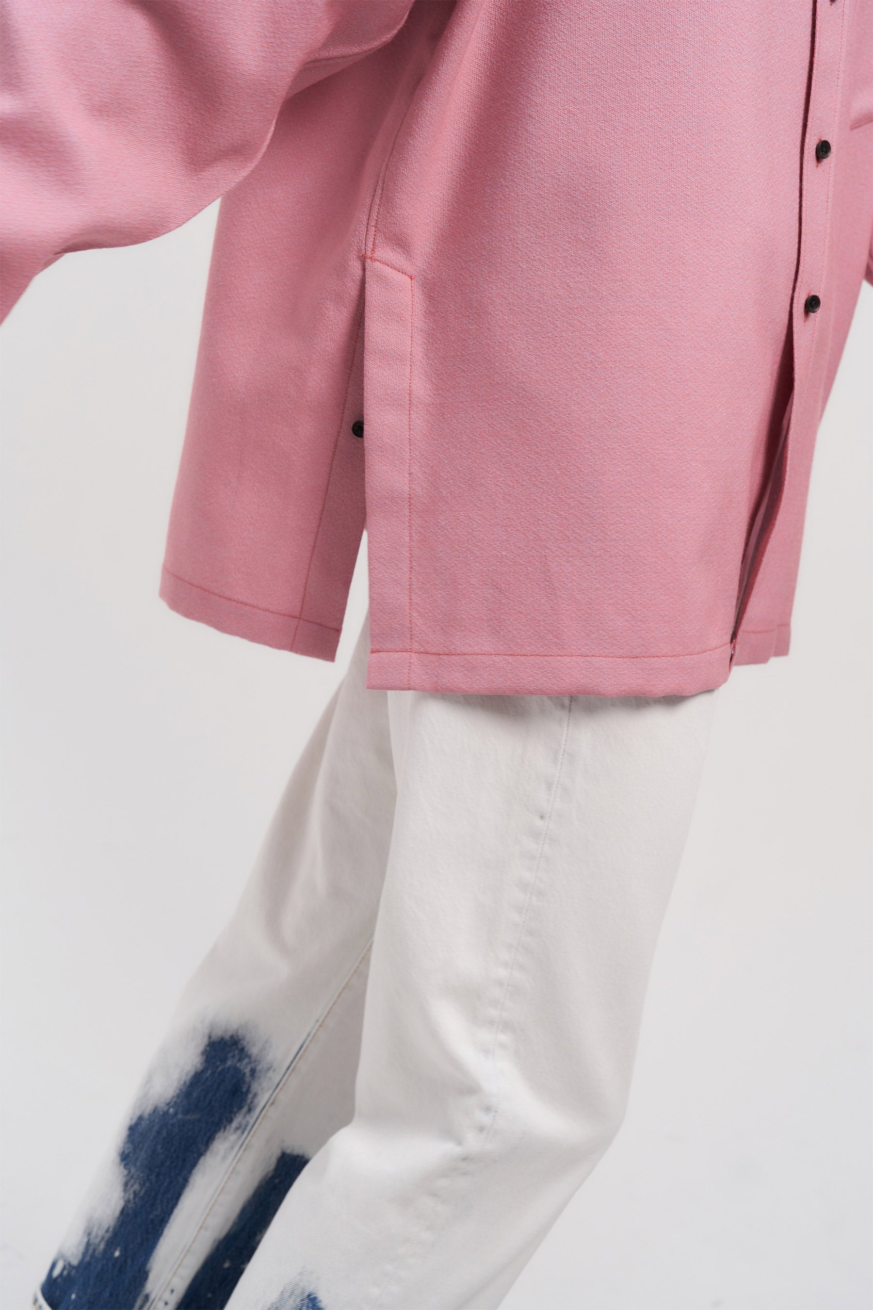 Pink Woollen Square Overshirt