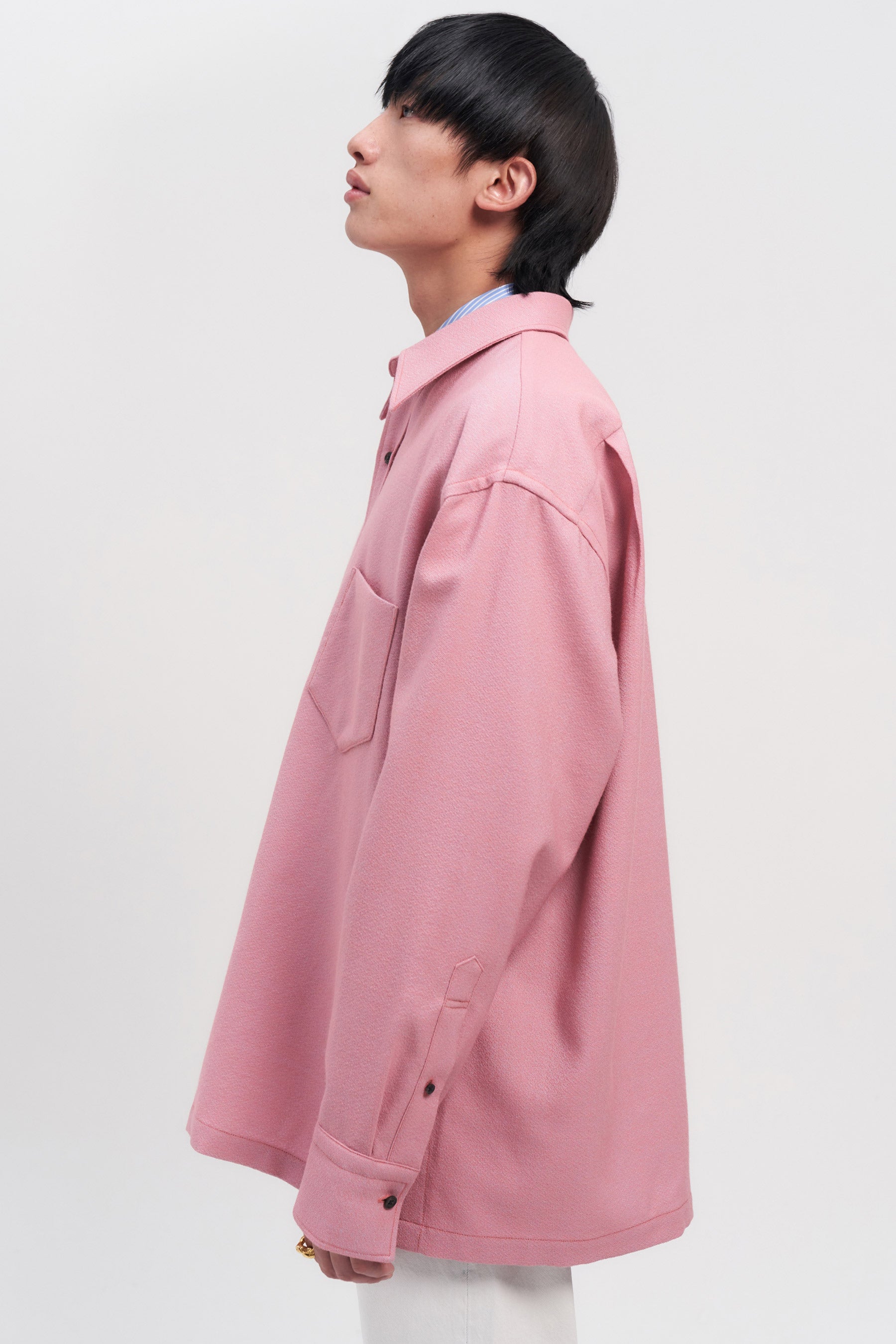 Pink Woollen Square Overshirt