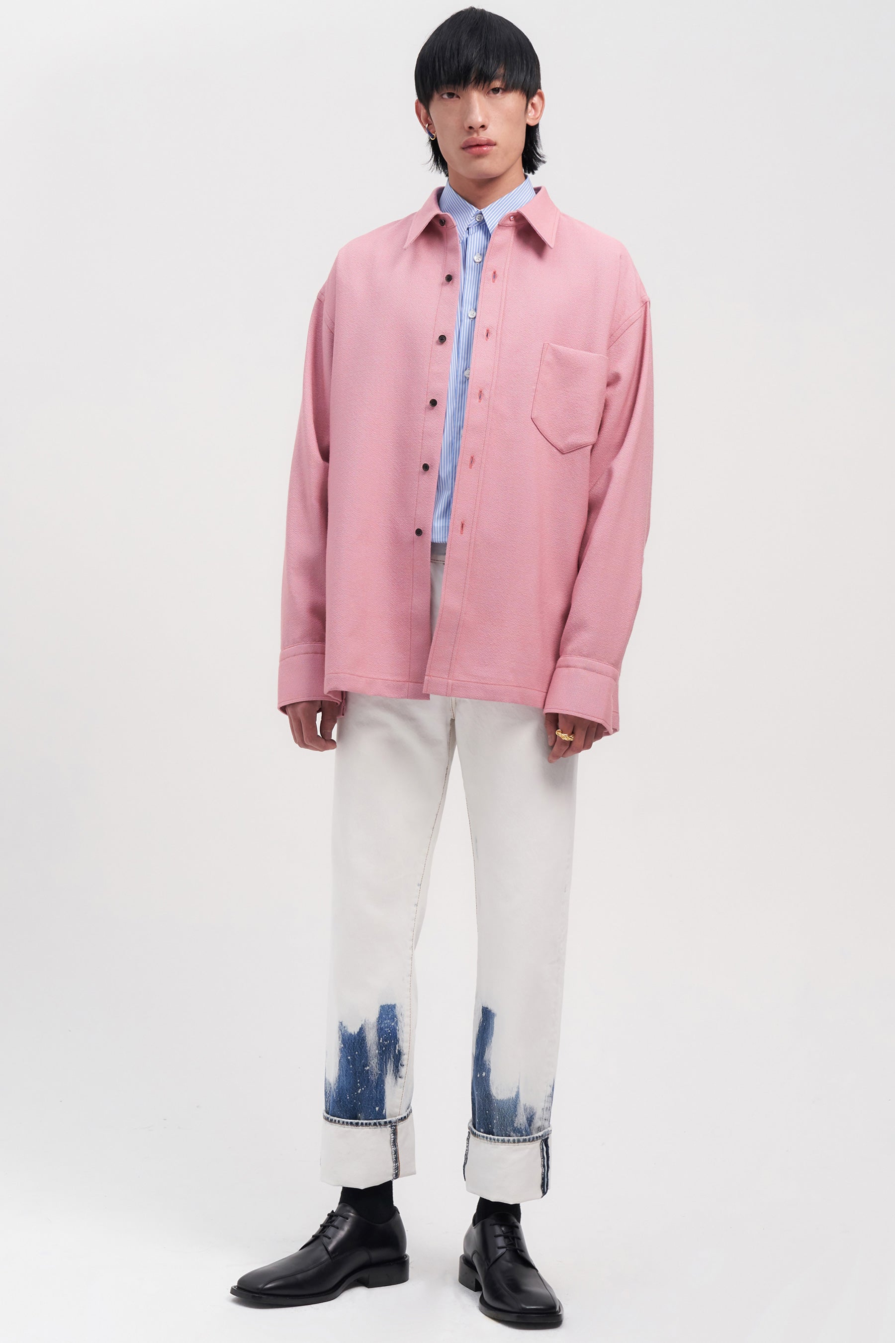 Pink Woollen Square Overshirt