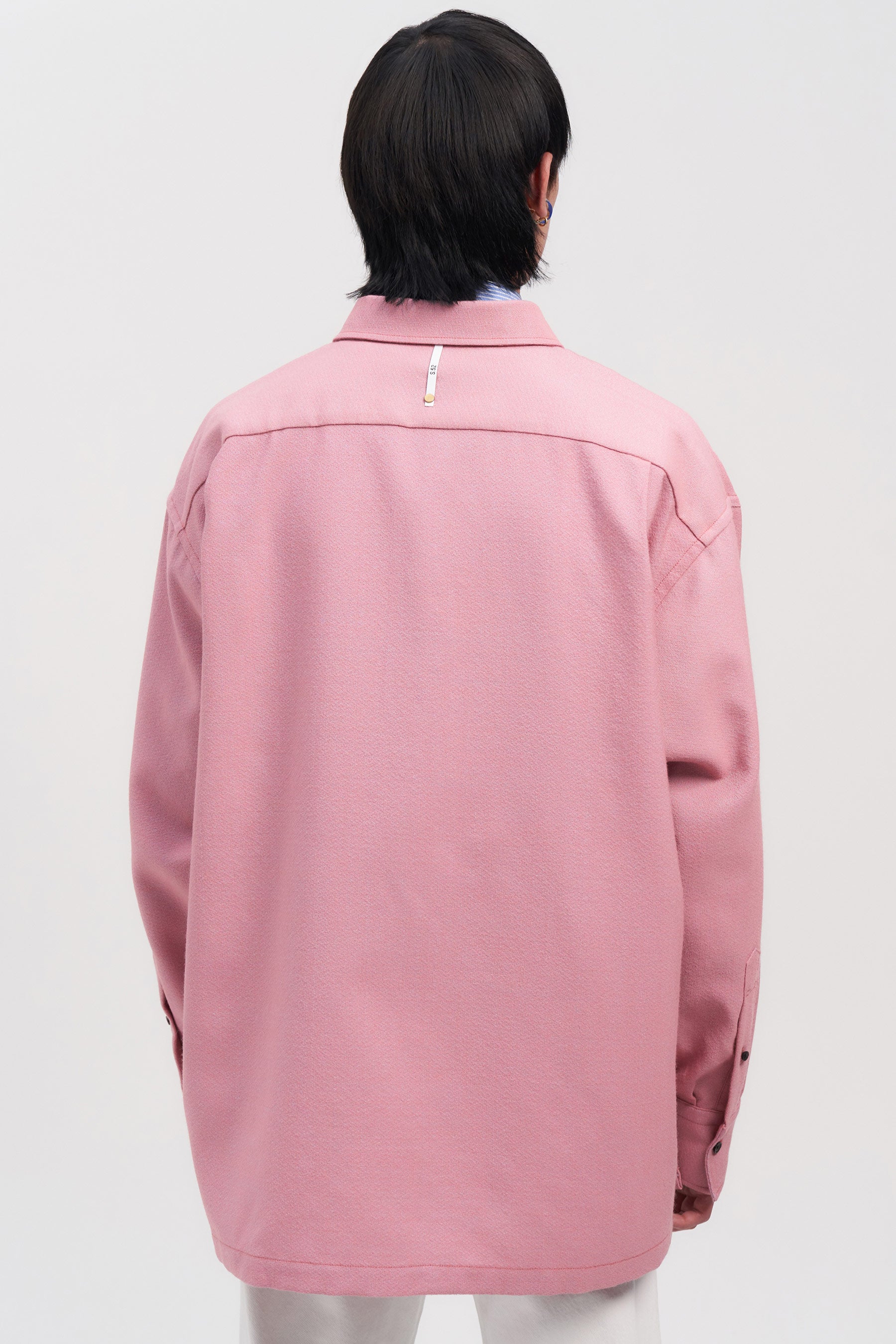 Pink Woollen Square Overshirt