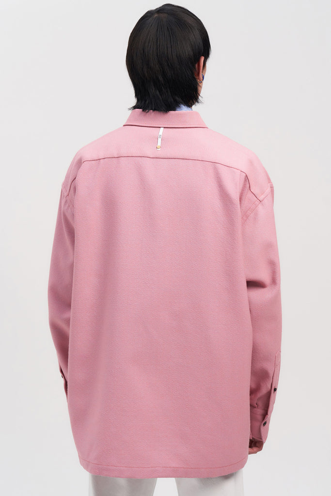 Pink Woollen Square Overshirt