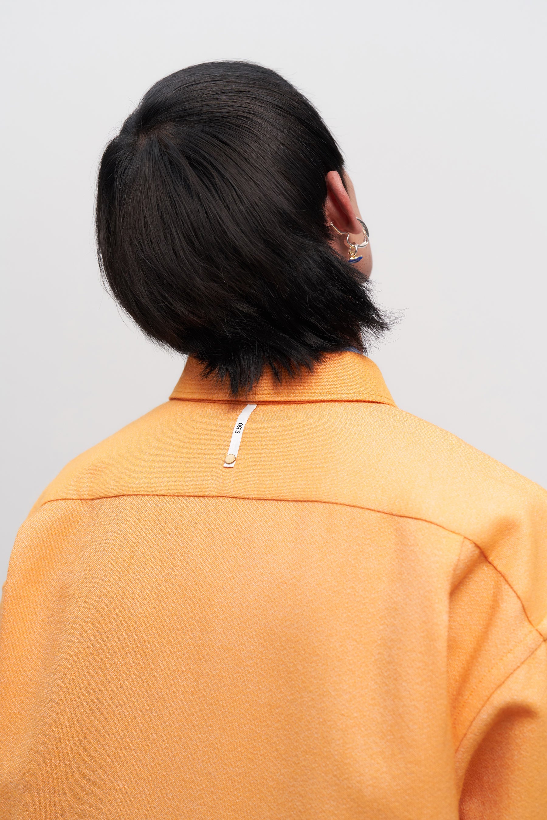 Orange Woollen Square Overshirt