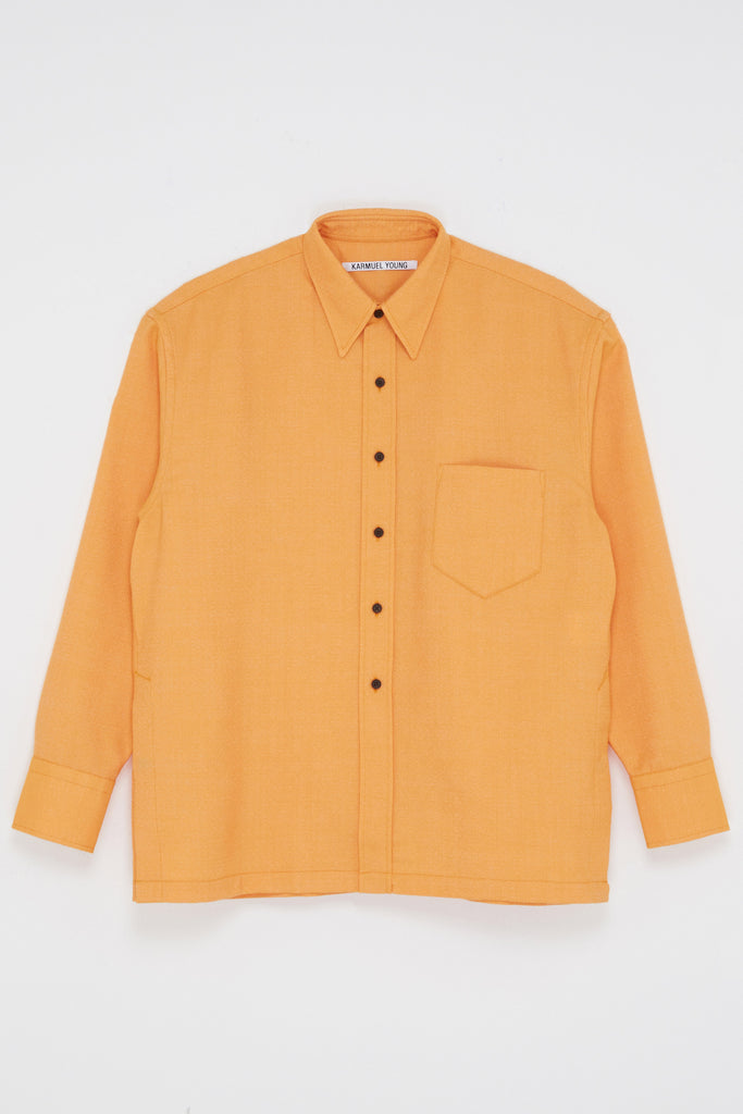 Orange Woollen Square Overshirt