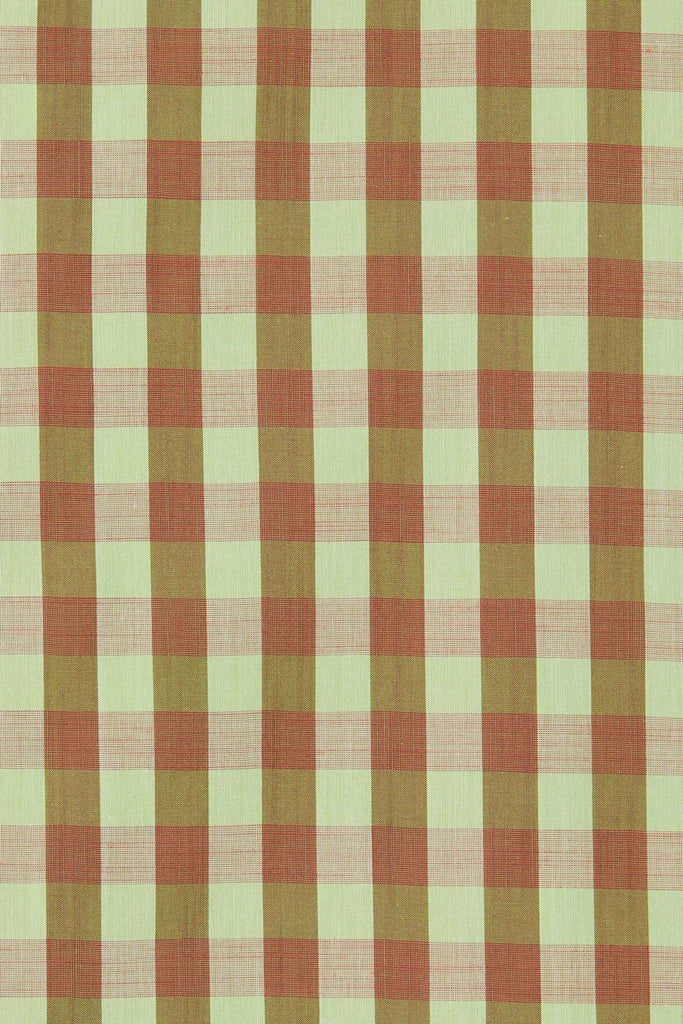 Green Cotton Gingham Check Square Shirt