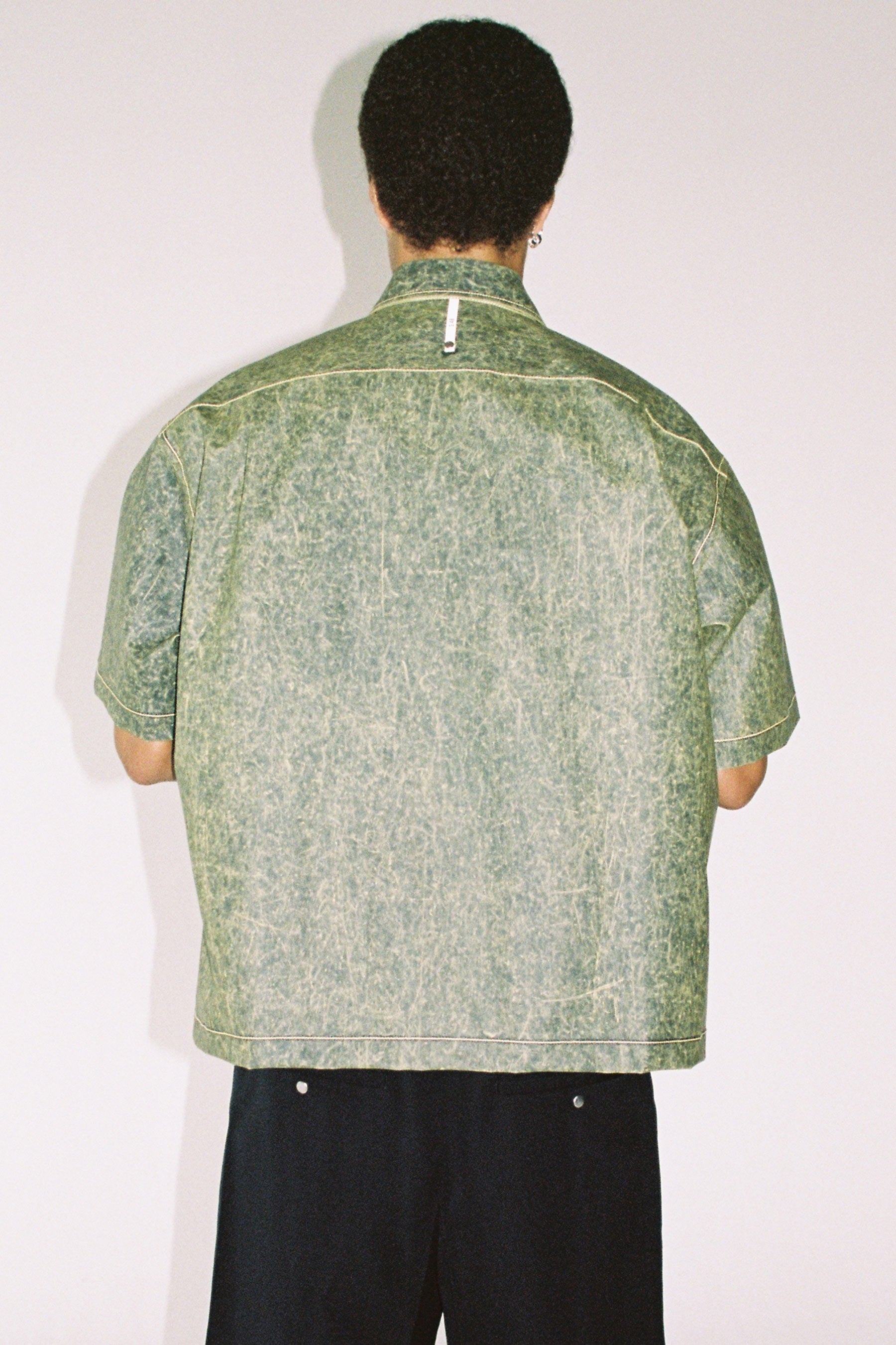 Olive Green Square Short Sleeved Overshirt