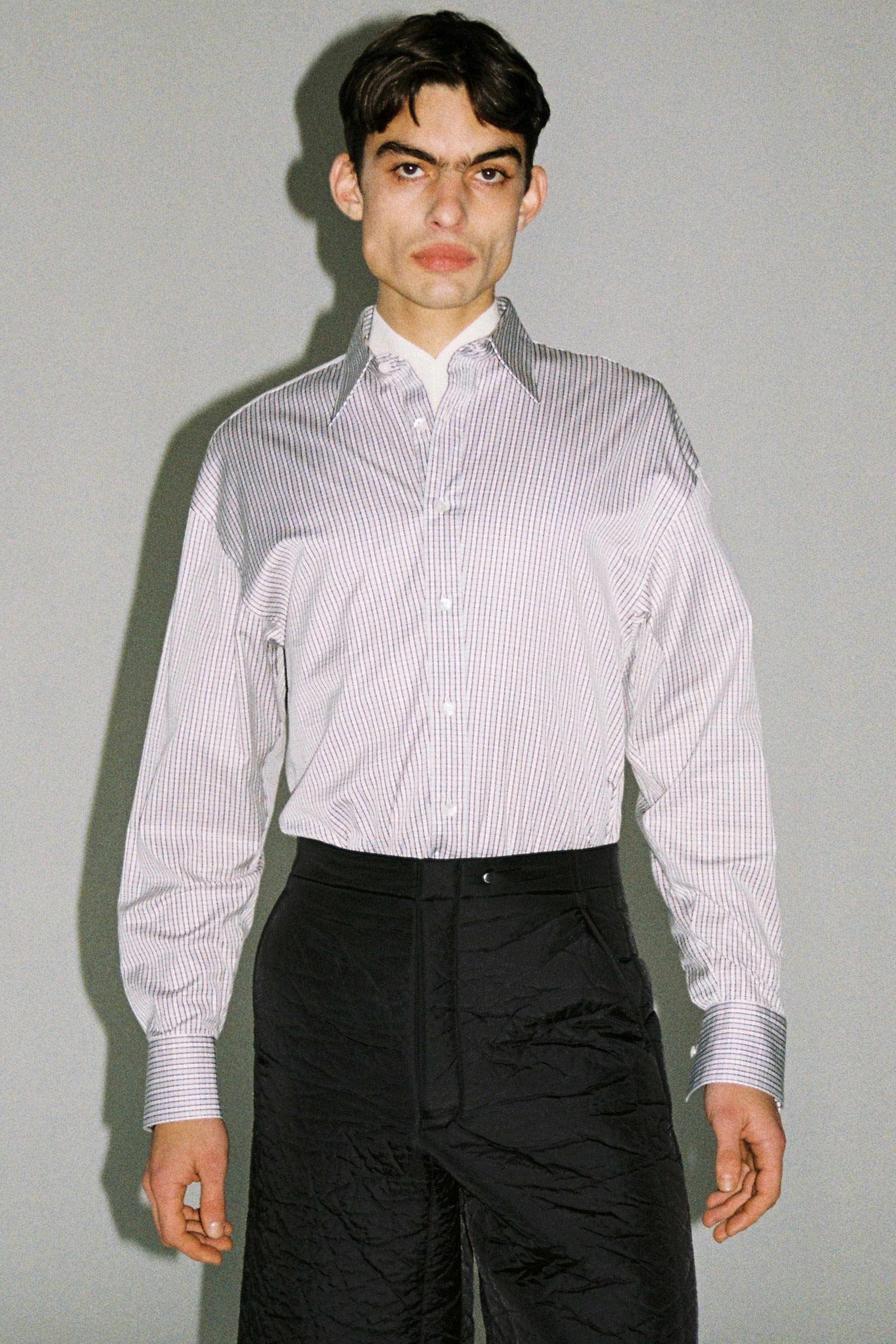 Red Tartan Check Cotton Trapezium Shirt