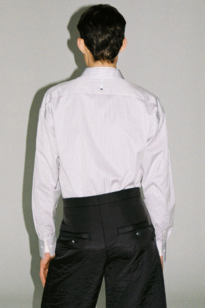 Red Tartan Check Cotton Trapezium Shirt