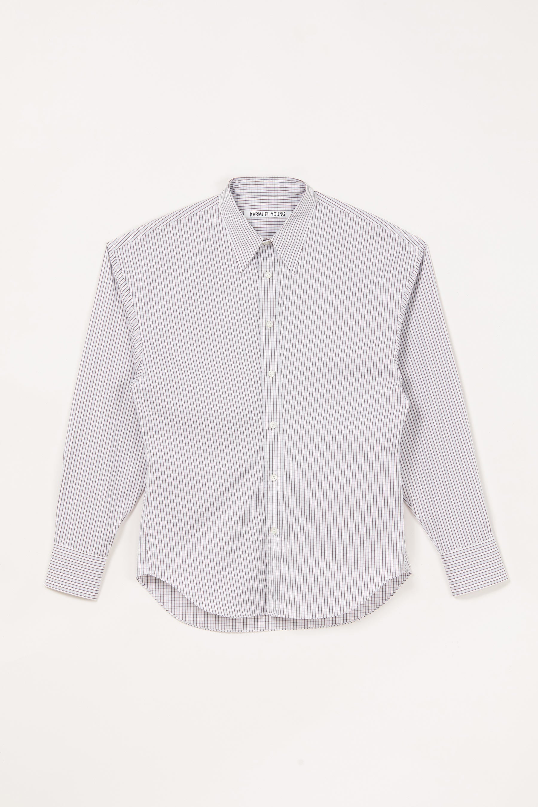 Red Tartan Check Cotton Trapezium Shirt