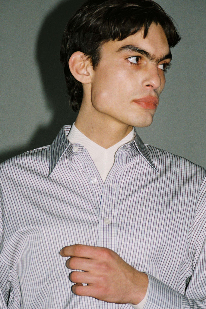 Red Tartan Check Cotton Trapezium Shirt