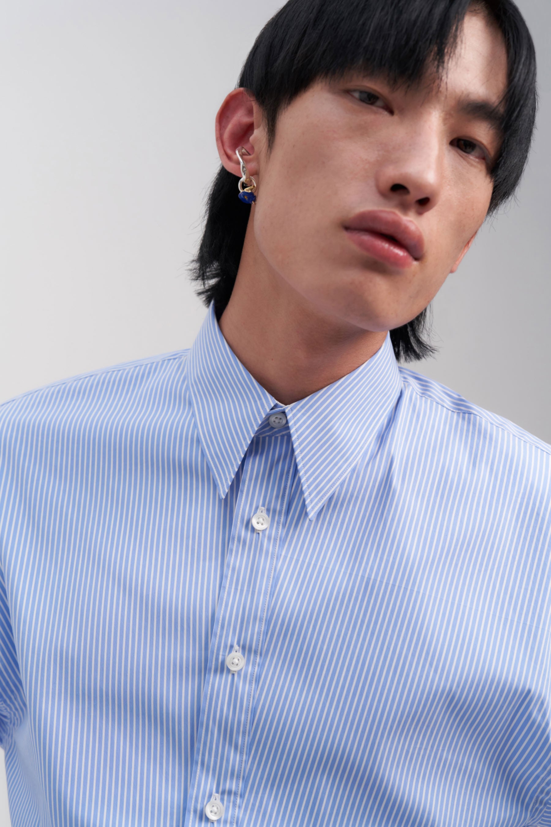 Light Blue Stripe Trapezium Shirt