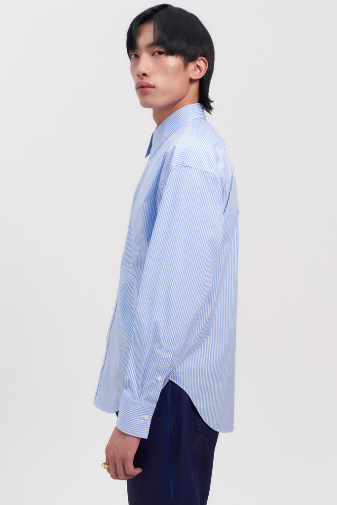 Light Blue Stripe Trapezium Shirt
