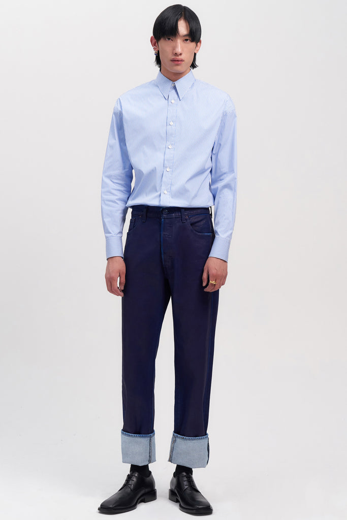 Light Blue Stripe Trapezium Shirt