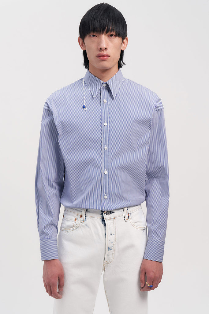 Navy Stripe Trapezium Shirt