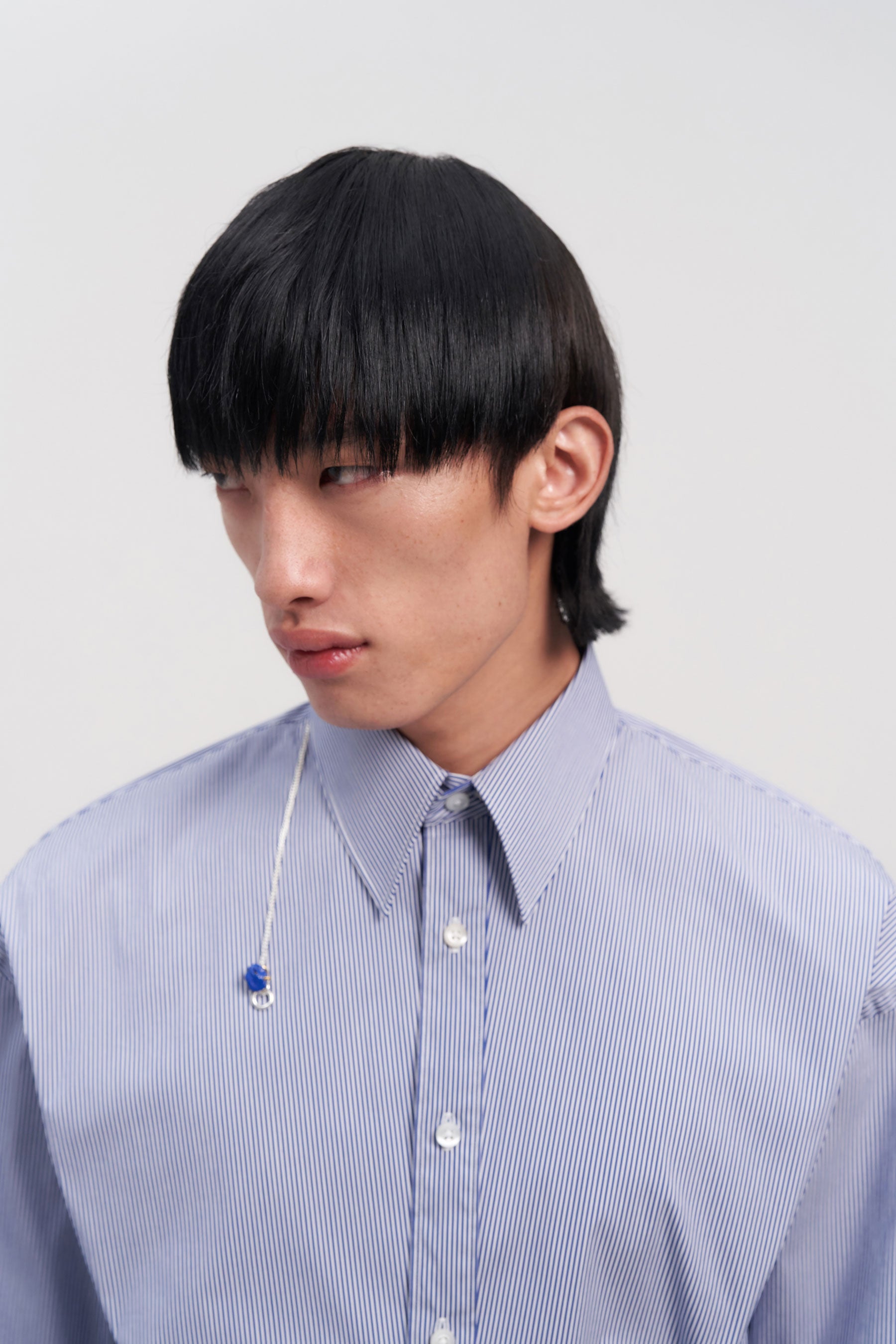 Navy Stripe Trapezium Shirt