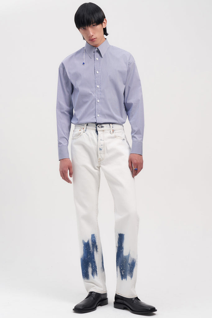 Navy Stripe Trapezium Shirt