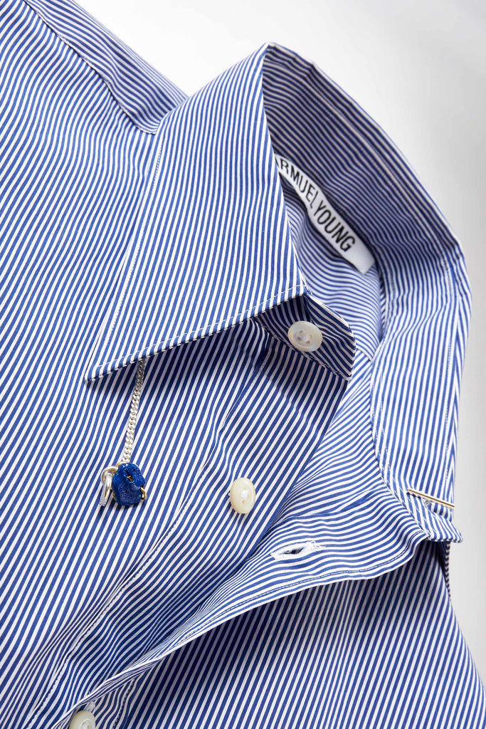 Navy Stripe Trapezium Shirt
