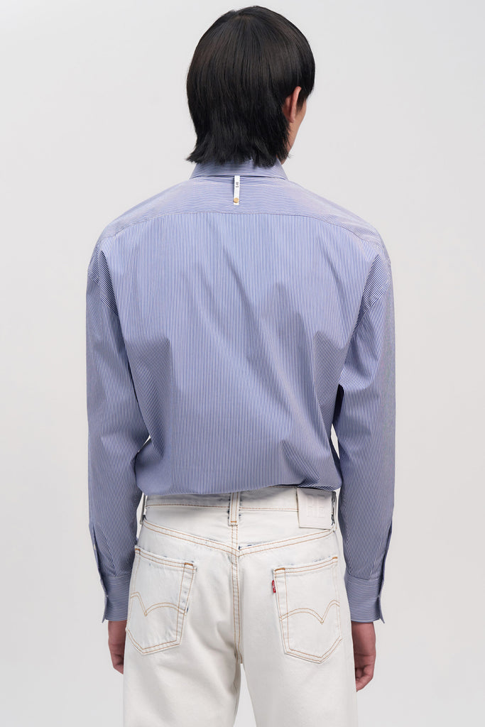 Navy Stripe Trapezium Shirt