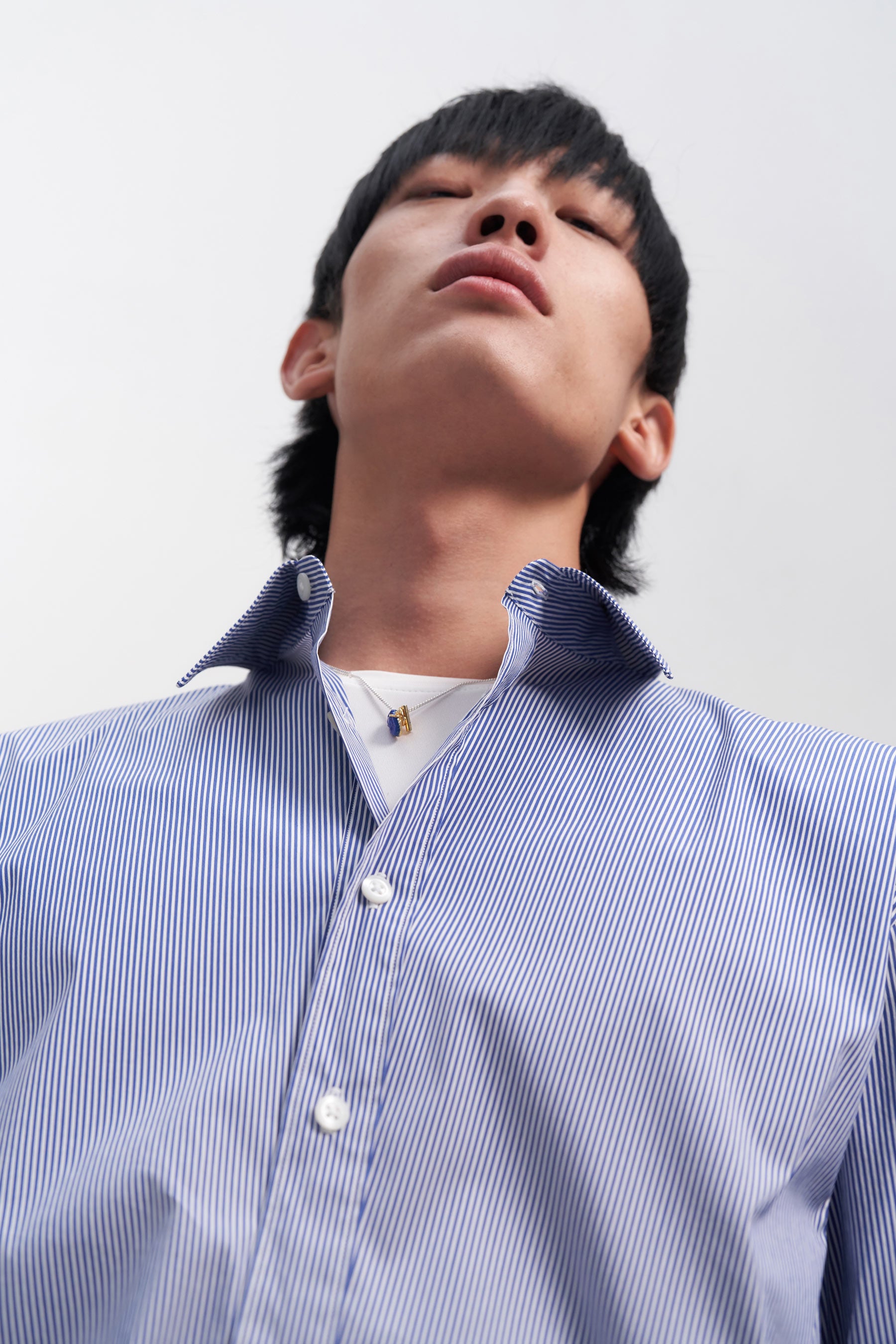 Navy Stripe Trapezium Shirt
