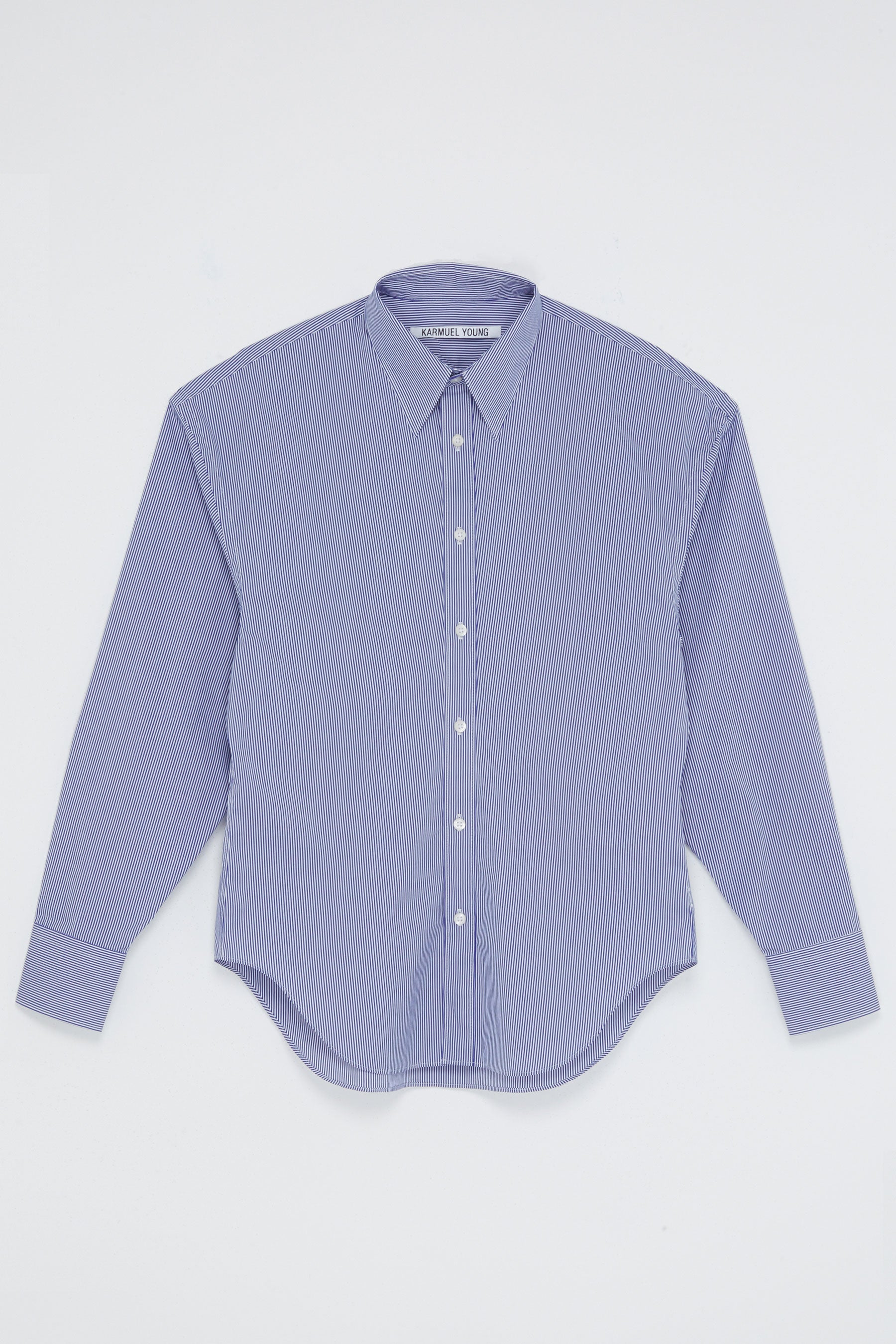 Navy Stripe Trapezium Shirt