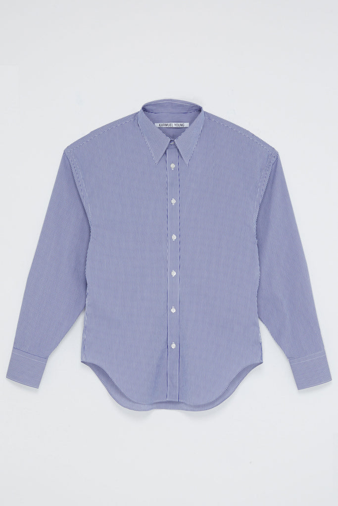 Navy Stripe Trapezium Shirt
